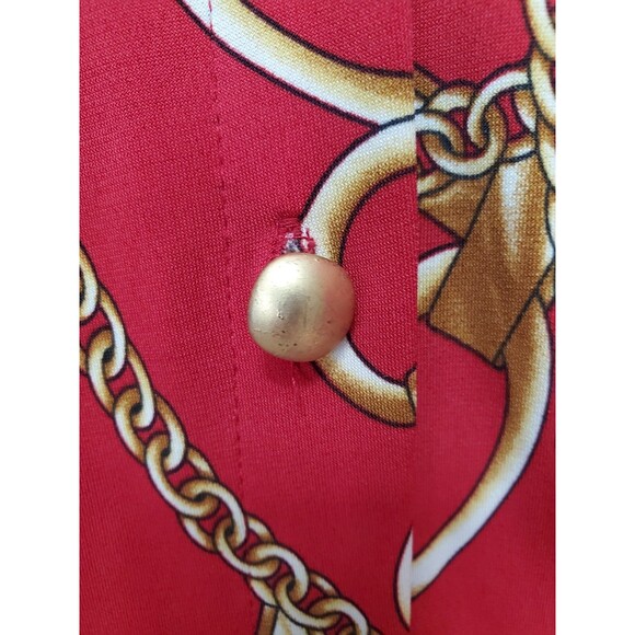 Maggie Barnes Red Chain Print Stretchy Button-Up Jacket with Tank Top Size 2X - Picture 4 of 10